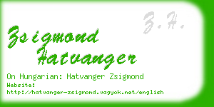 zsigmond hatvanger business card